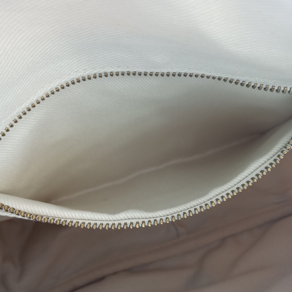 SOLD!Brandy Melville cow leather canvas brown cream shoulder messenger handbag - Picture 3 of 16